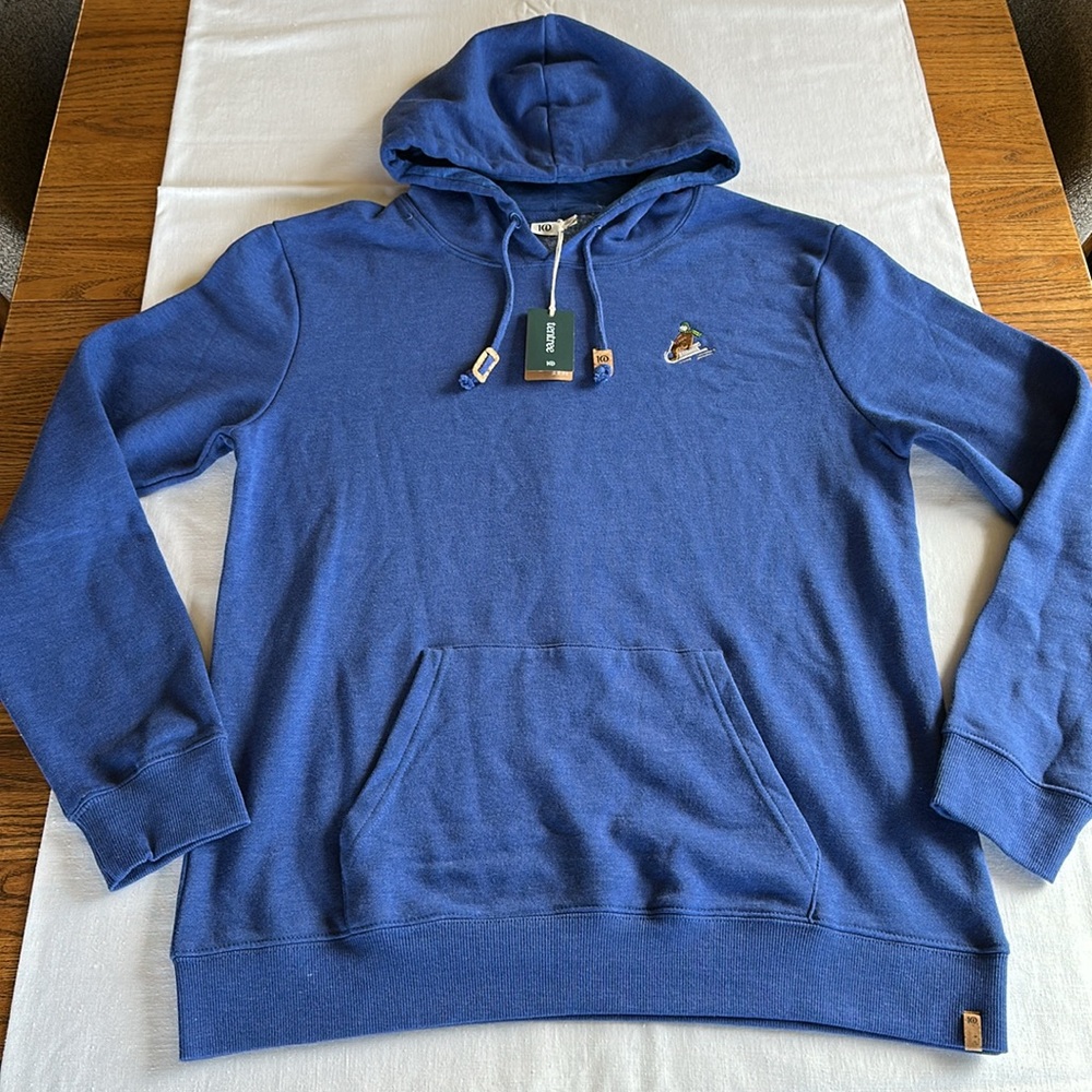 tentree Winter Sasquatch Hoodie Sodalite Blue Heather / Brushed Nickel L NWT